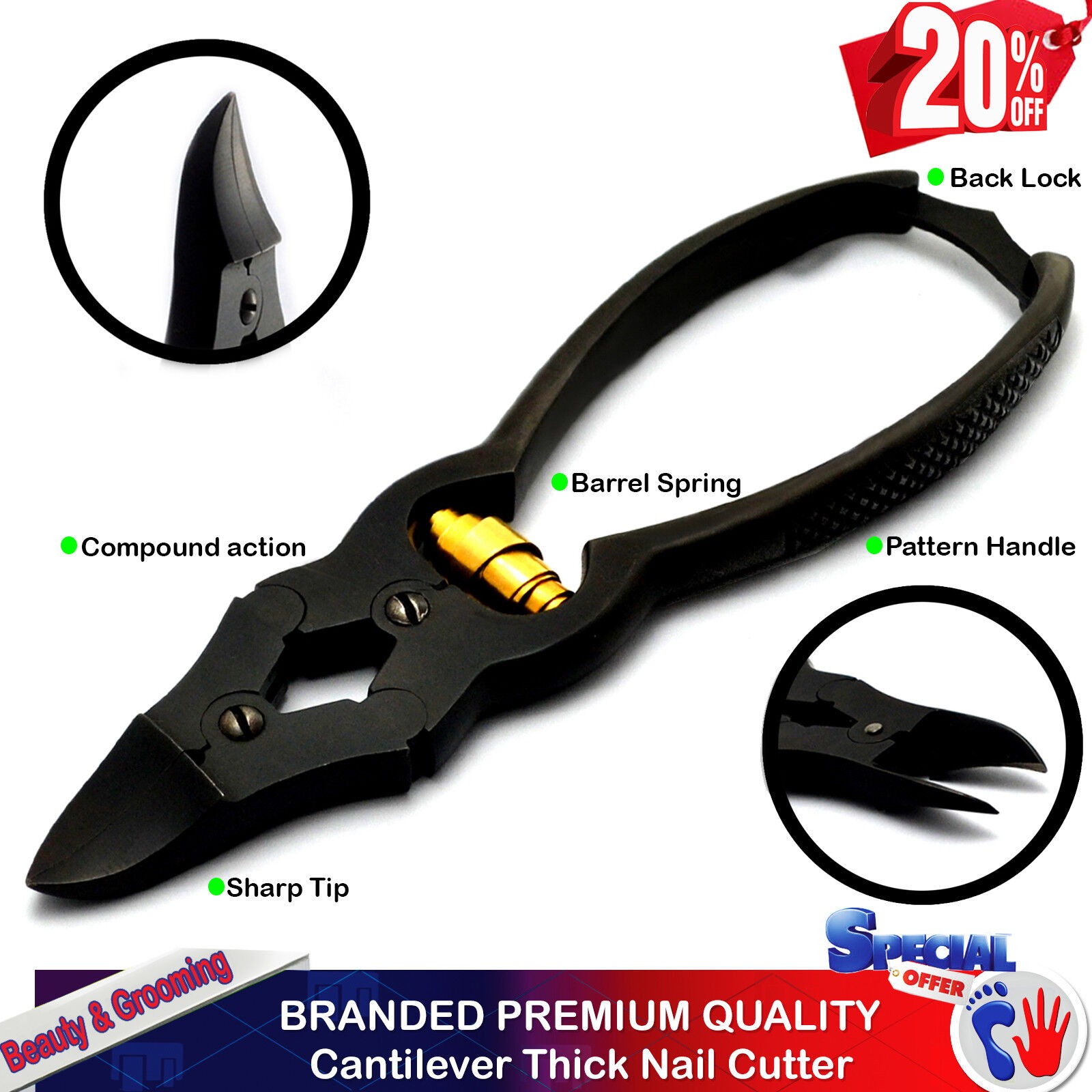 Cantilever Toenail Clipper Nipper Cutter For Podiatry Clinics Full Autoclavable