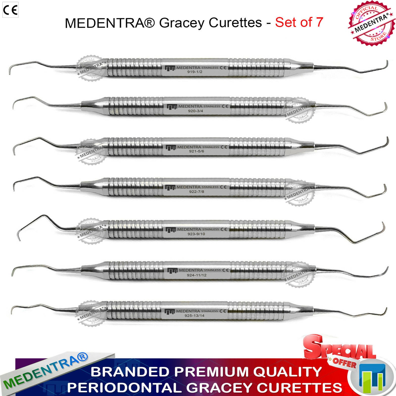 Periodontal Gracey Curettes Set of 7
