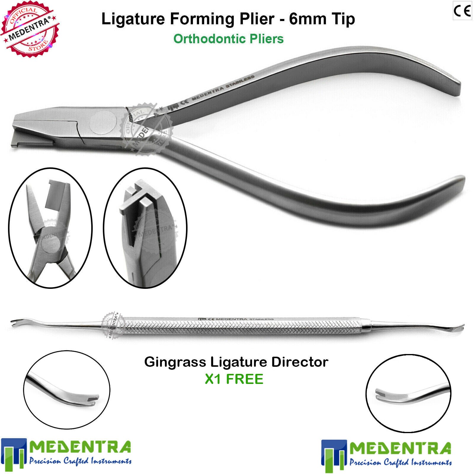  Dental Wires Forming Ligature Pliers 6mm Orthodontics Dentist+Archwire Tucker CE