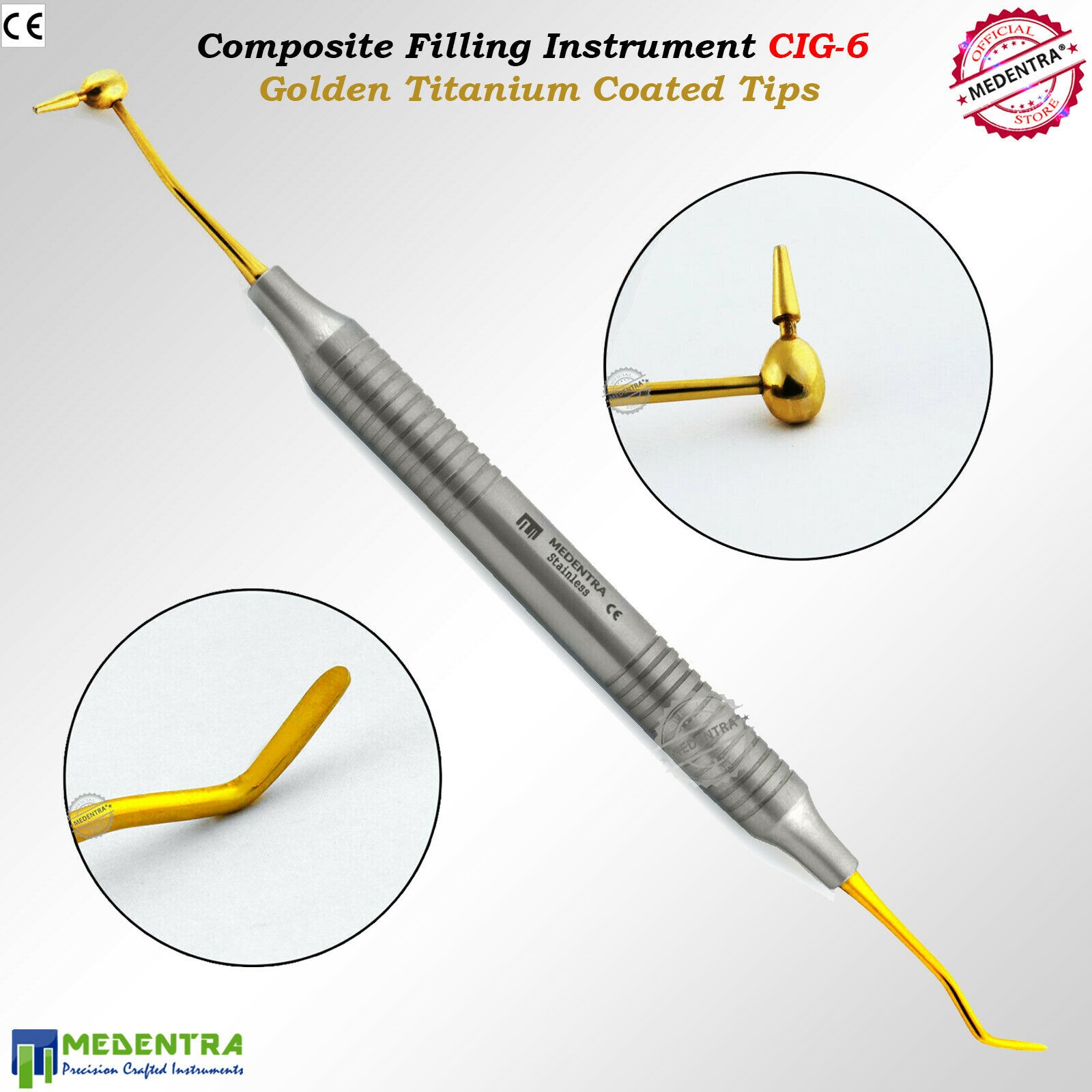 CIG-6 Composite Instrument Golden Titanium Coated Burnisher / Spatula