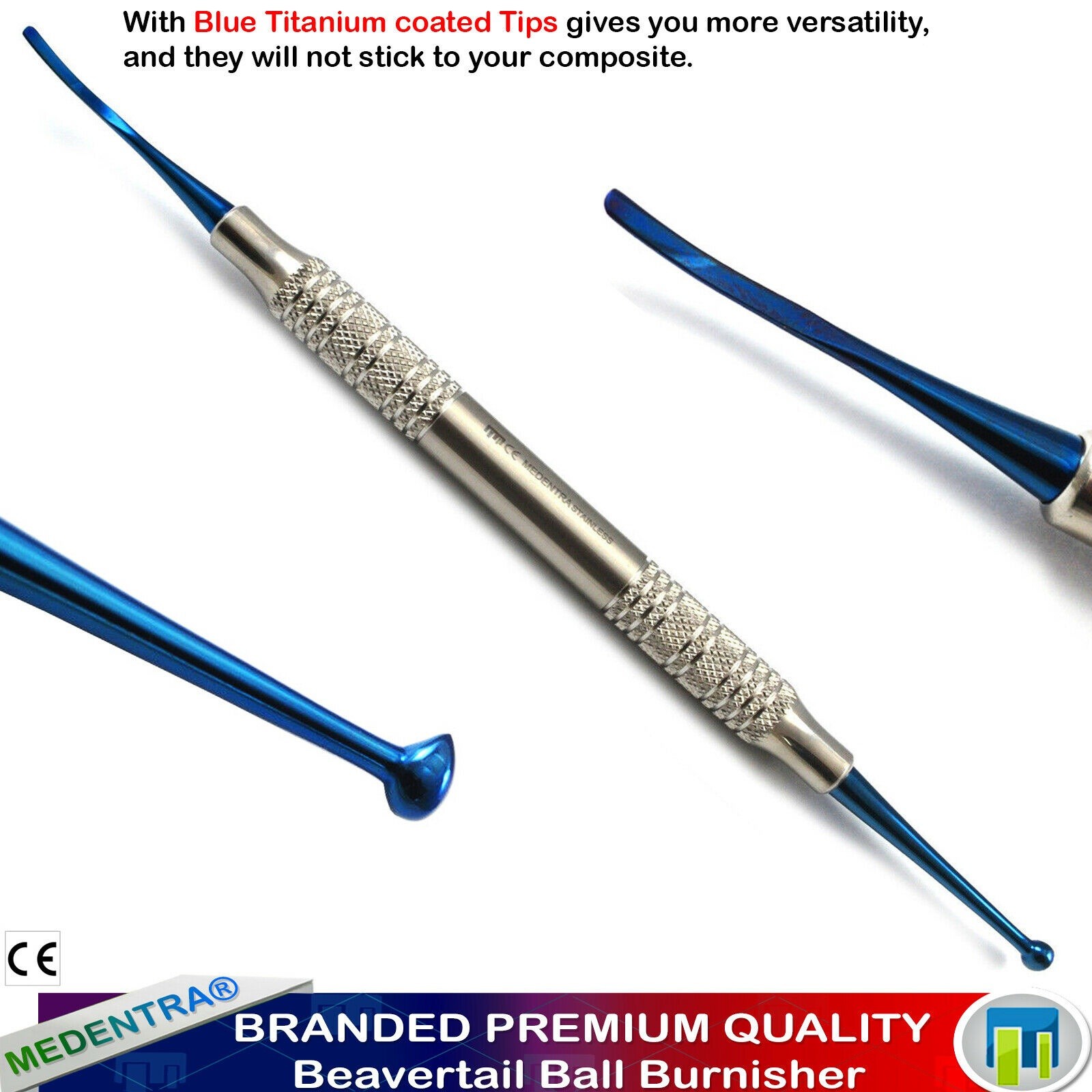 Composite Beavertail Burnisher to Condense Carve and Polish Restorative