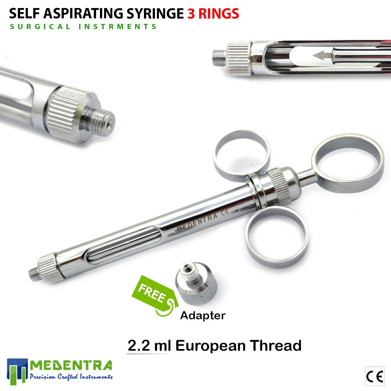 Self Aspirating Syringes 2.2 ml - BRITISH BRAND,Anesthetic Dental Examination SS