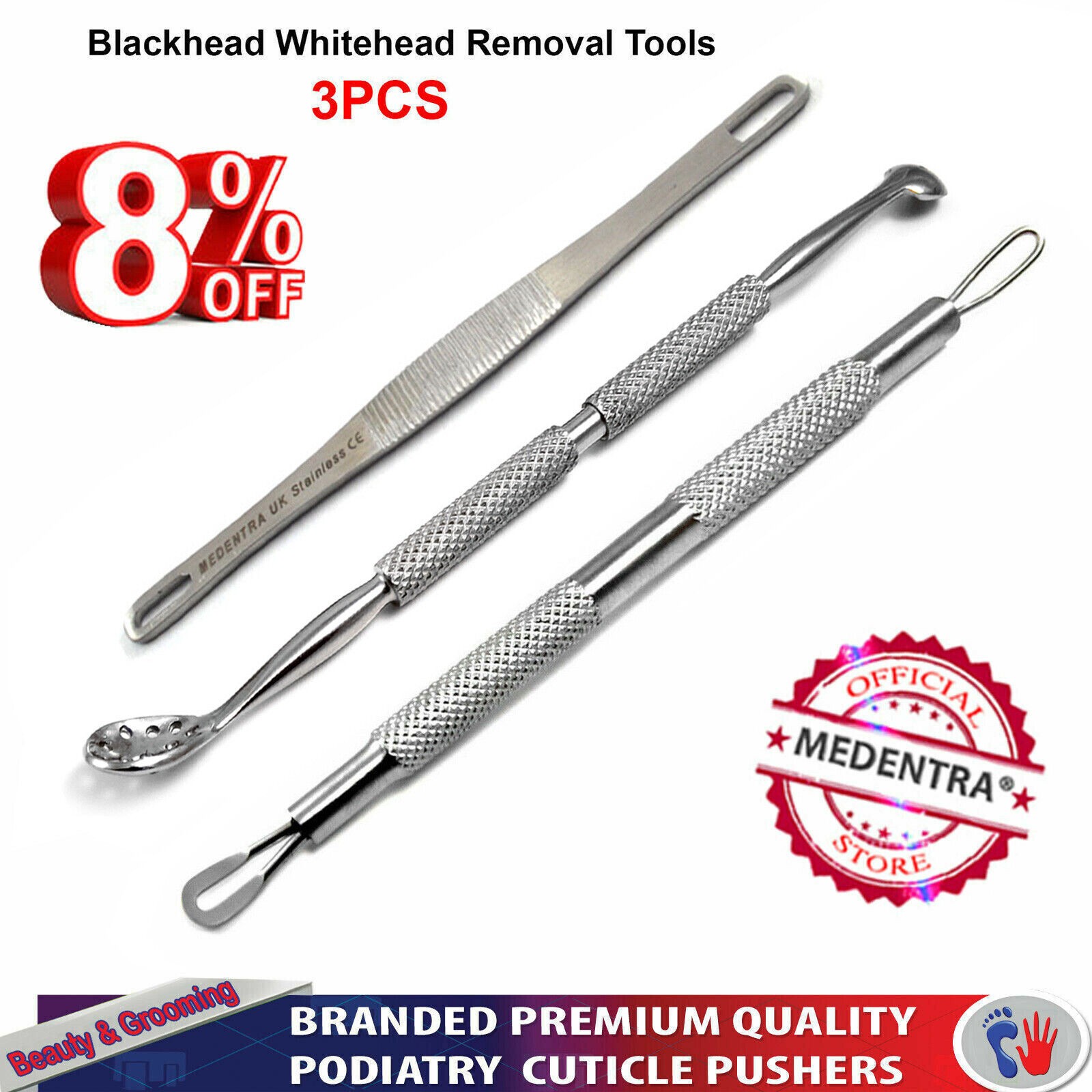 Facial Comedones Blackhead/Acne Removing Pore Cleaner Pimple Extractor X3