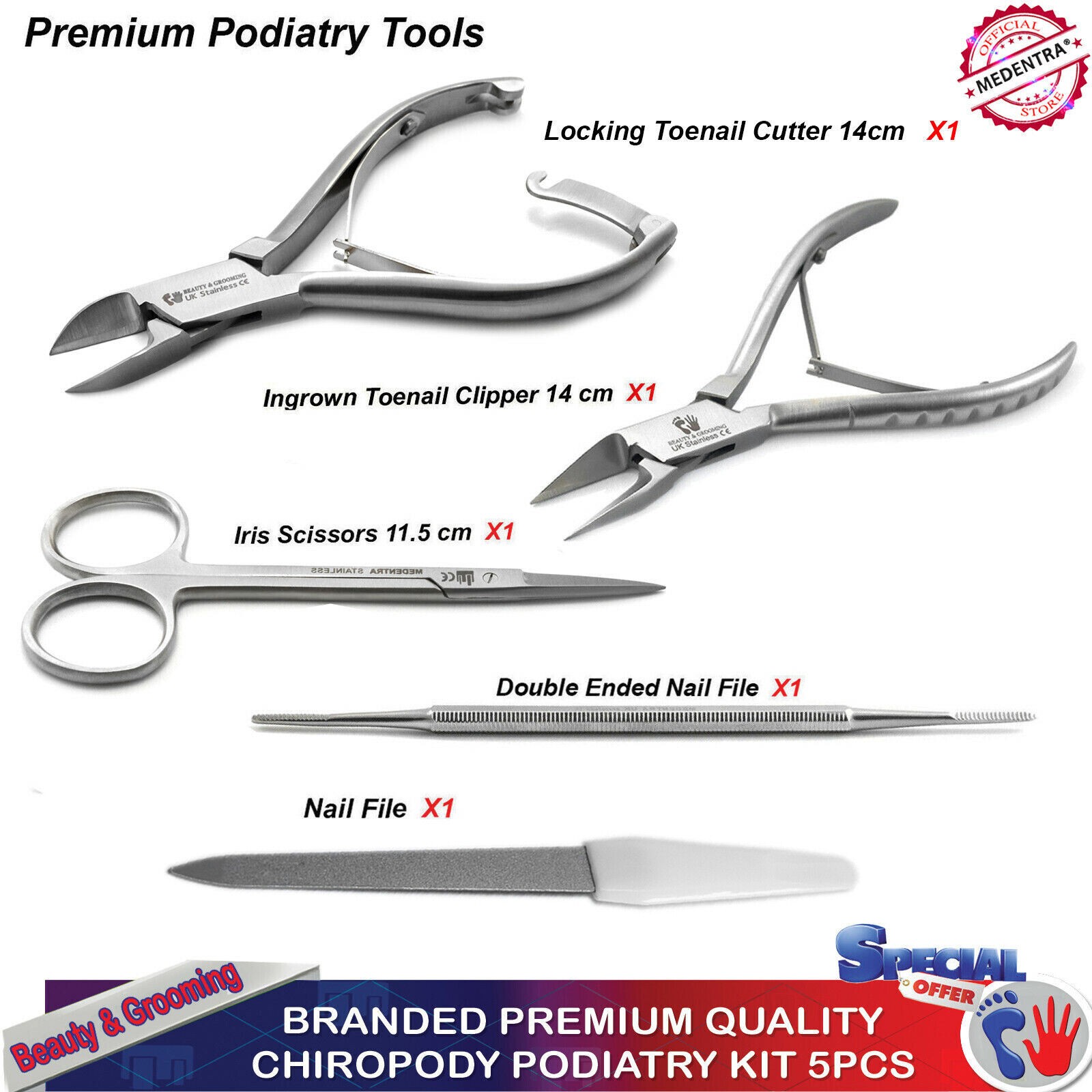 NEW Manicure Pedicure Set Stainless Nail Clippers Kit Cuticle Nails Grooming Set