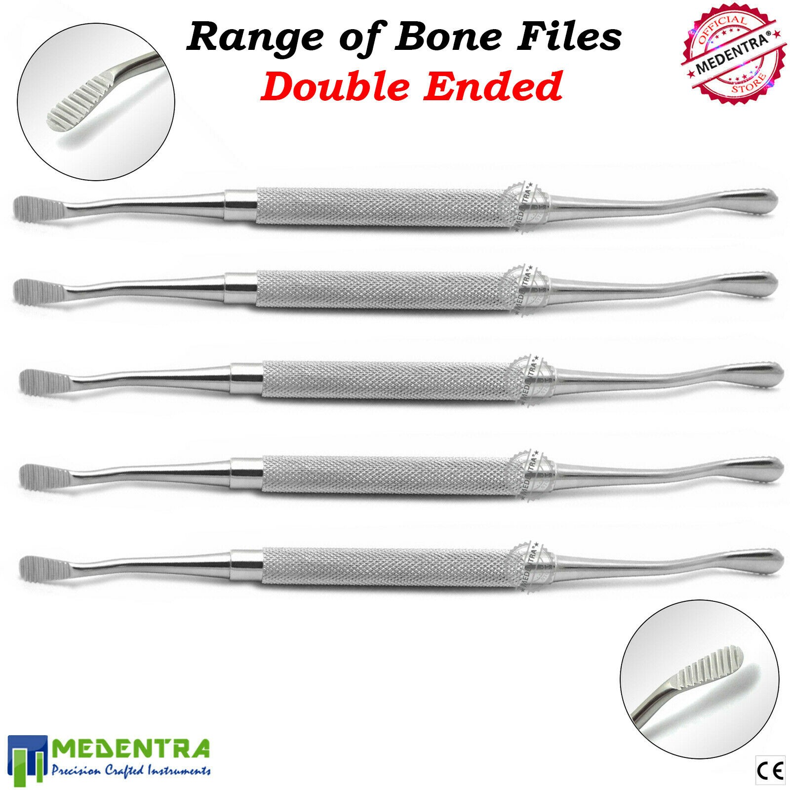Miller-Colburn Howard Bone File Double Ended For Final Smoothing of Bone Deal of 5