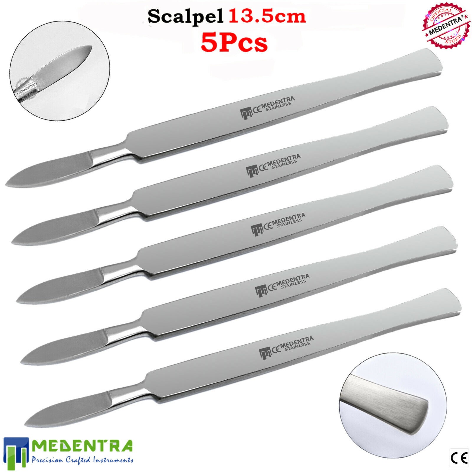 Dental Surgical Scalpel Fixed Handle Carving Art Craft Sculpting Podiatry Deal of 5 Pcs