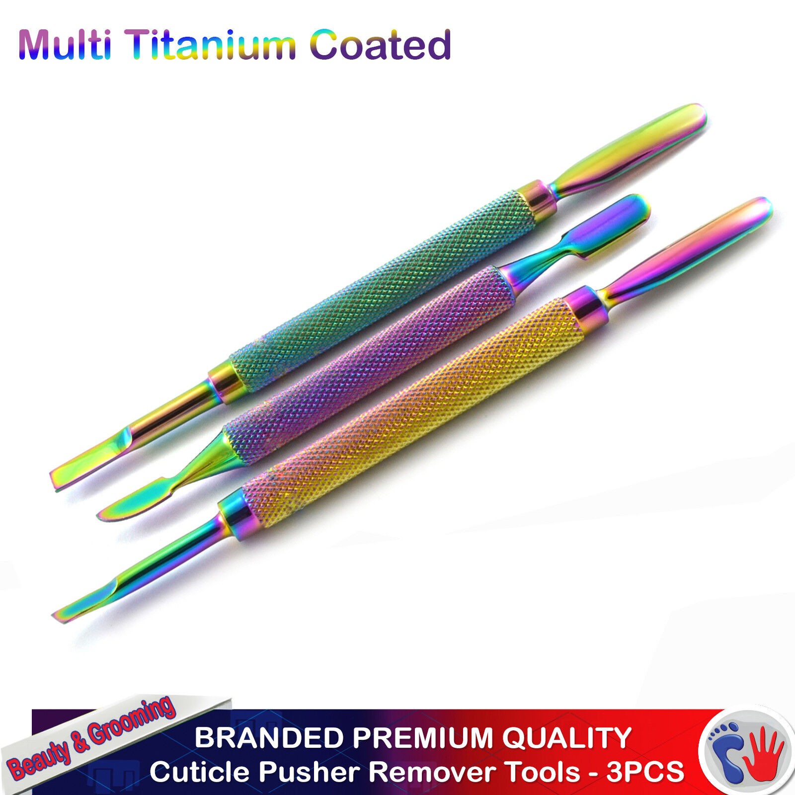 Rainbow Cuticle Pusher Set Manicure Gift Tools for Her Nail Pushers