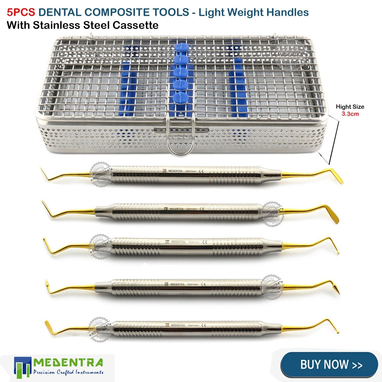 Composite Dental Filling Instruments 5Pcs Stock Clearance Deal + Cassette