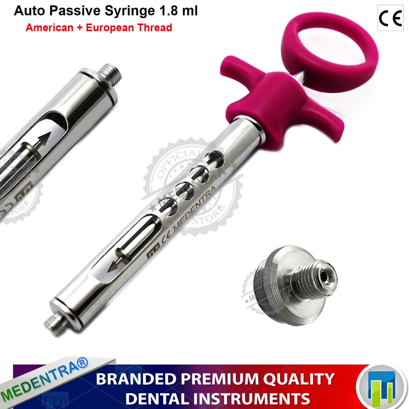 Dental Syringe Self Aspirating 1.8ml Anesthesia Aspiration Injecting Syringe Lab