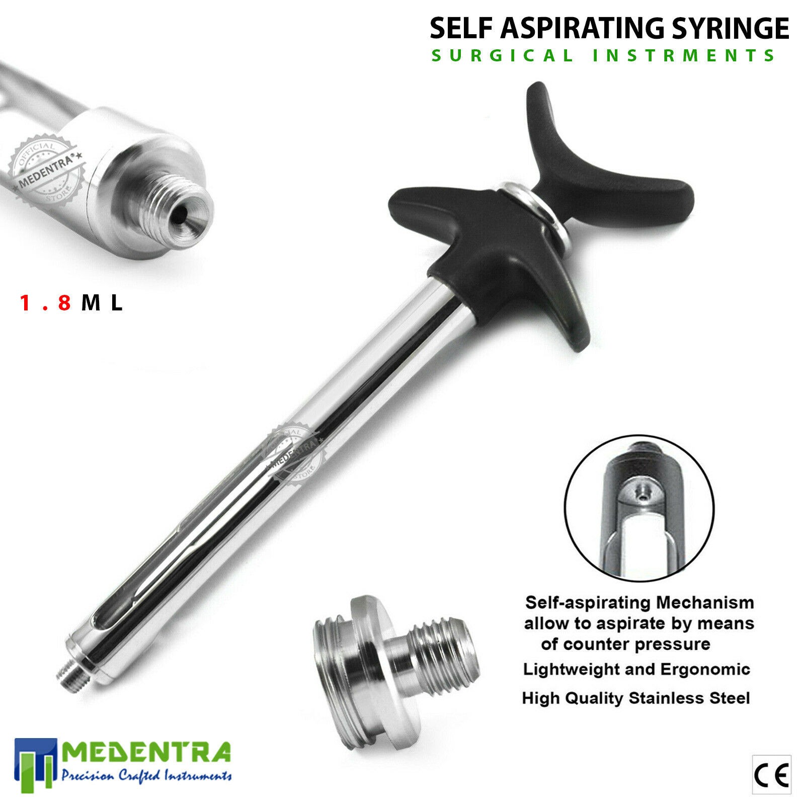 Cartridge Anesthetics Self Aspirating Syringe 1.8 ml Classic Dental Syringes
