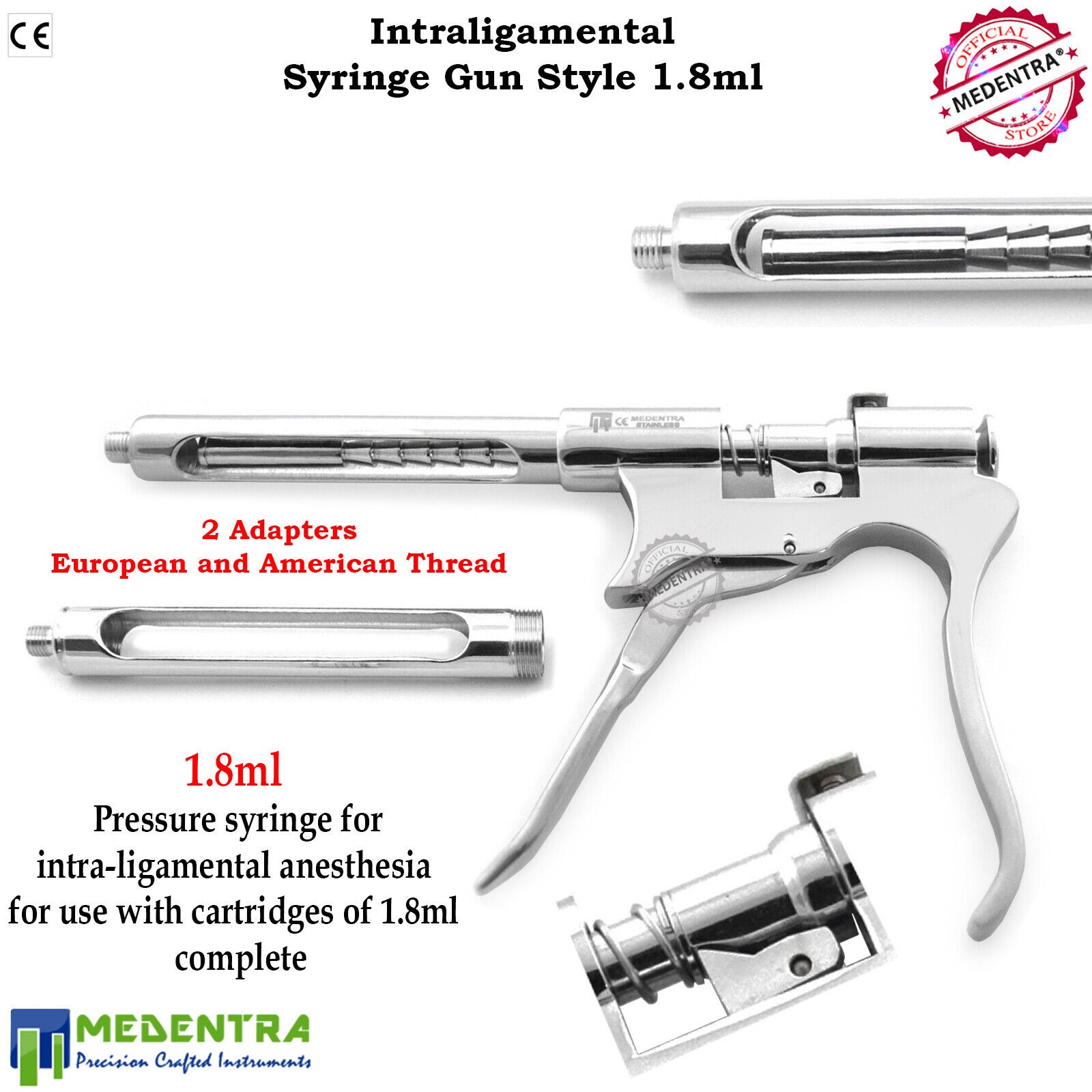 MEDENTRA® Professional Range of Intraligamental Syringes Gun Style Ligmaject Lab