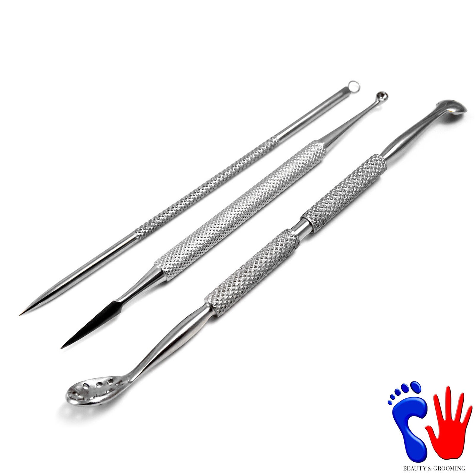 Comedone Removal Set,3 Tools to Remove Points Pimples Acne Extractor CE