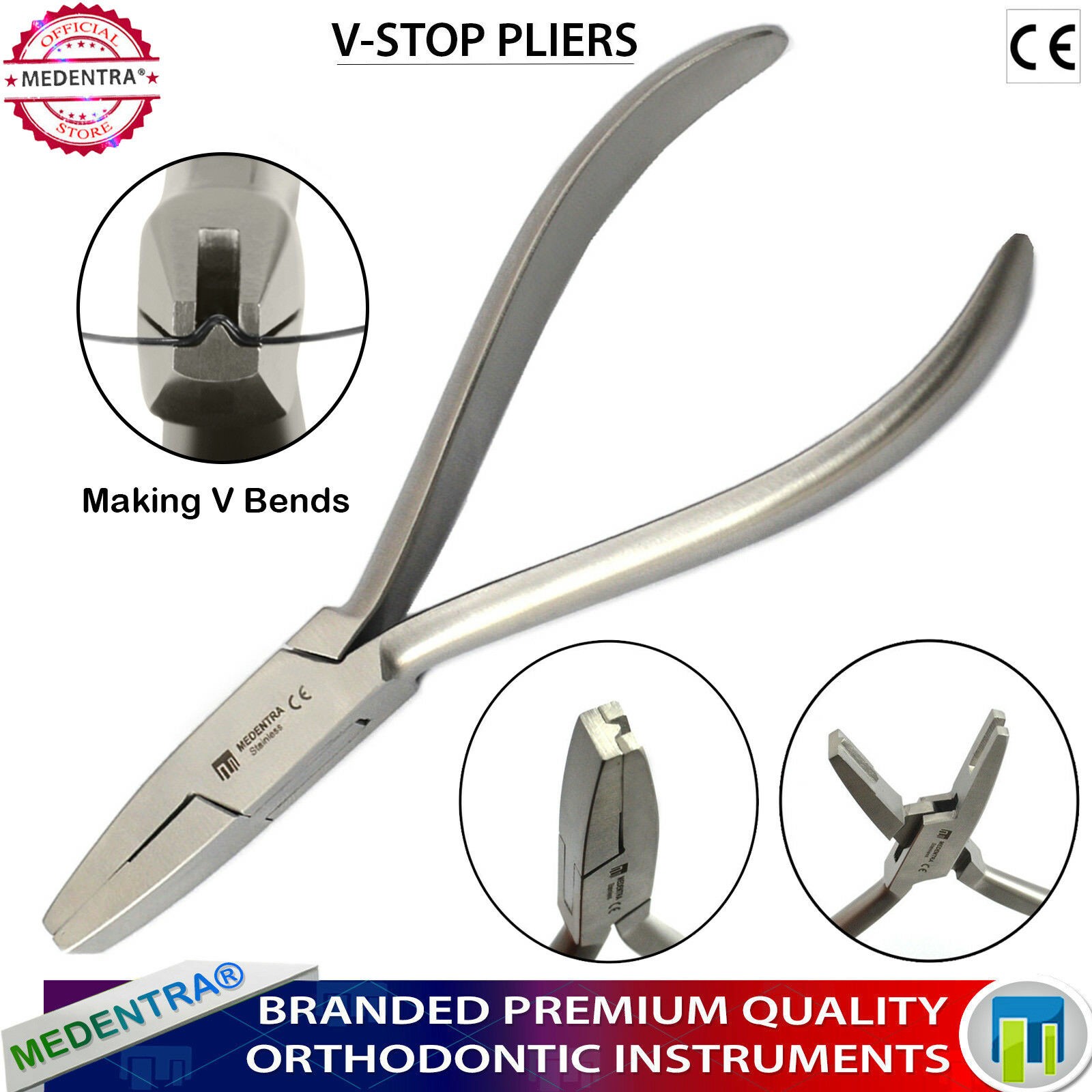 Orthodontic V-STOP Pliers Making V-Bends Braces Arch wire Bending Dentists Pliers
