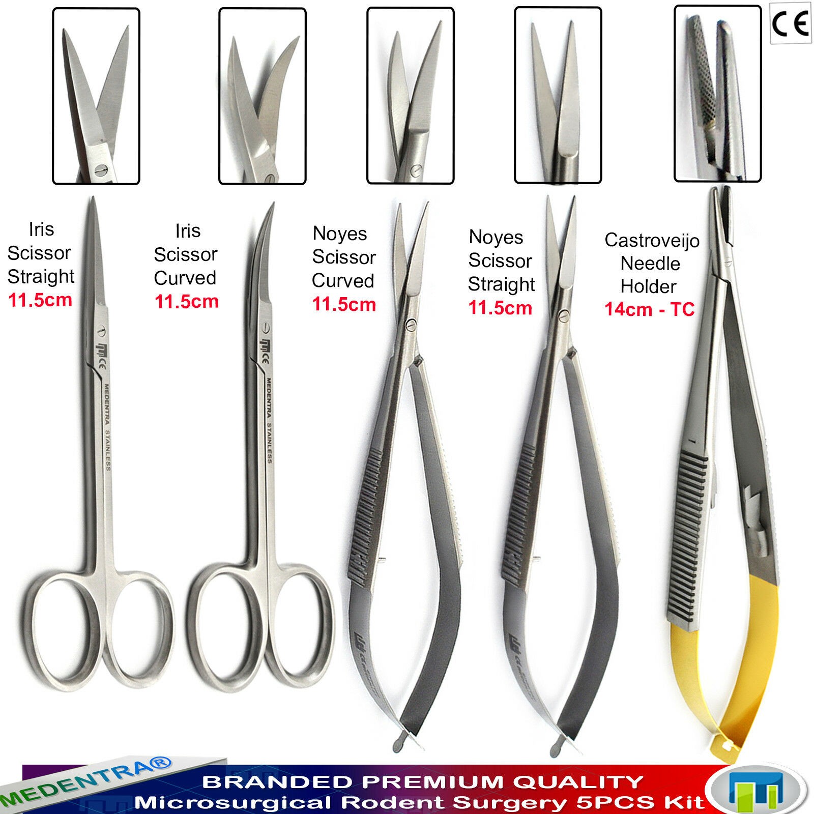 Dental Surgical Castroviejo Needle Holder Micro Noyes Gum Dissecting