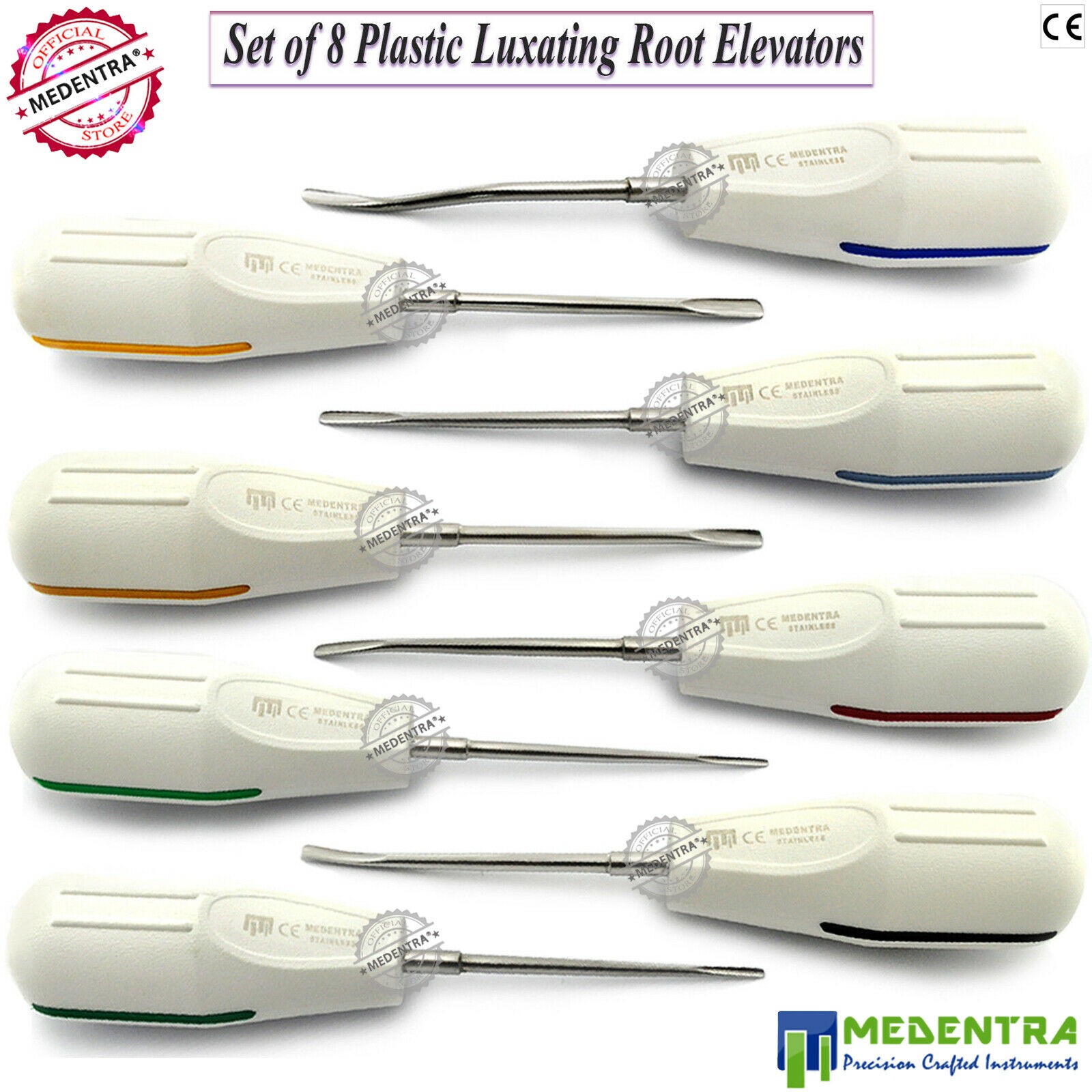 DENTAL TOOTH LUXATION ELEVATORS SURGERY DISTAL ROOT TIPS ELEVATOR KIT 8 PCS