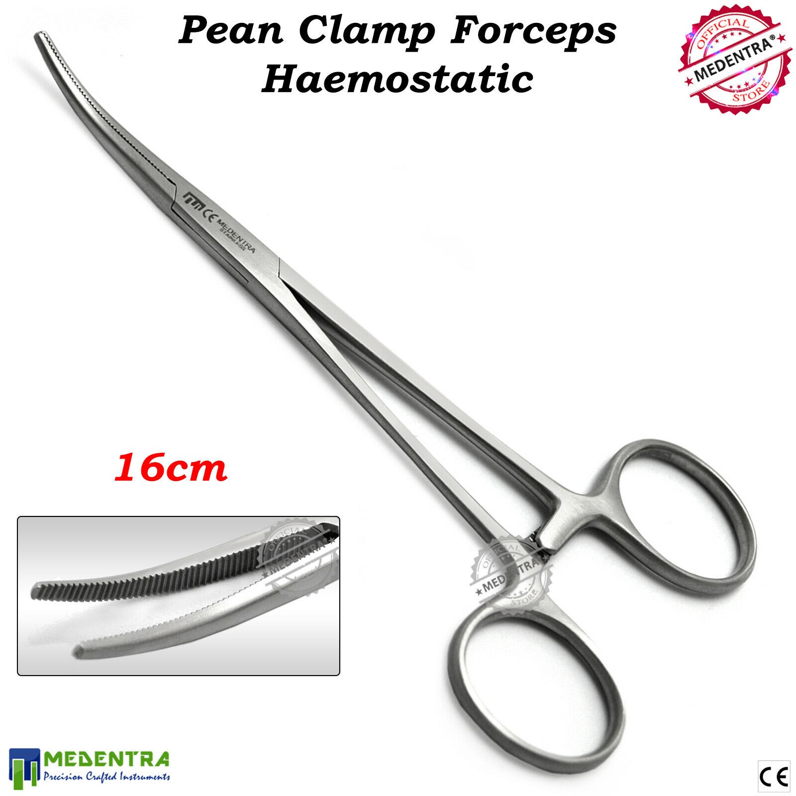 Pean Forceps Curved 16 cm Surgical Tweezers Hemostat Pliers Haemostatic Artery Forceps