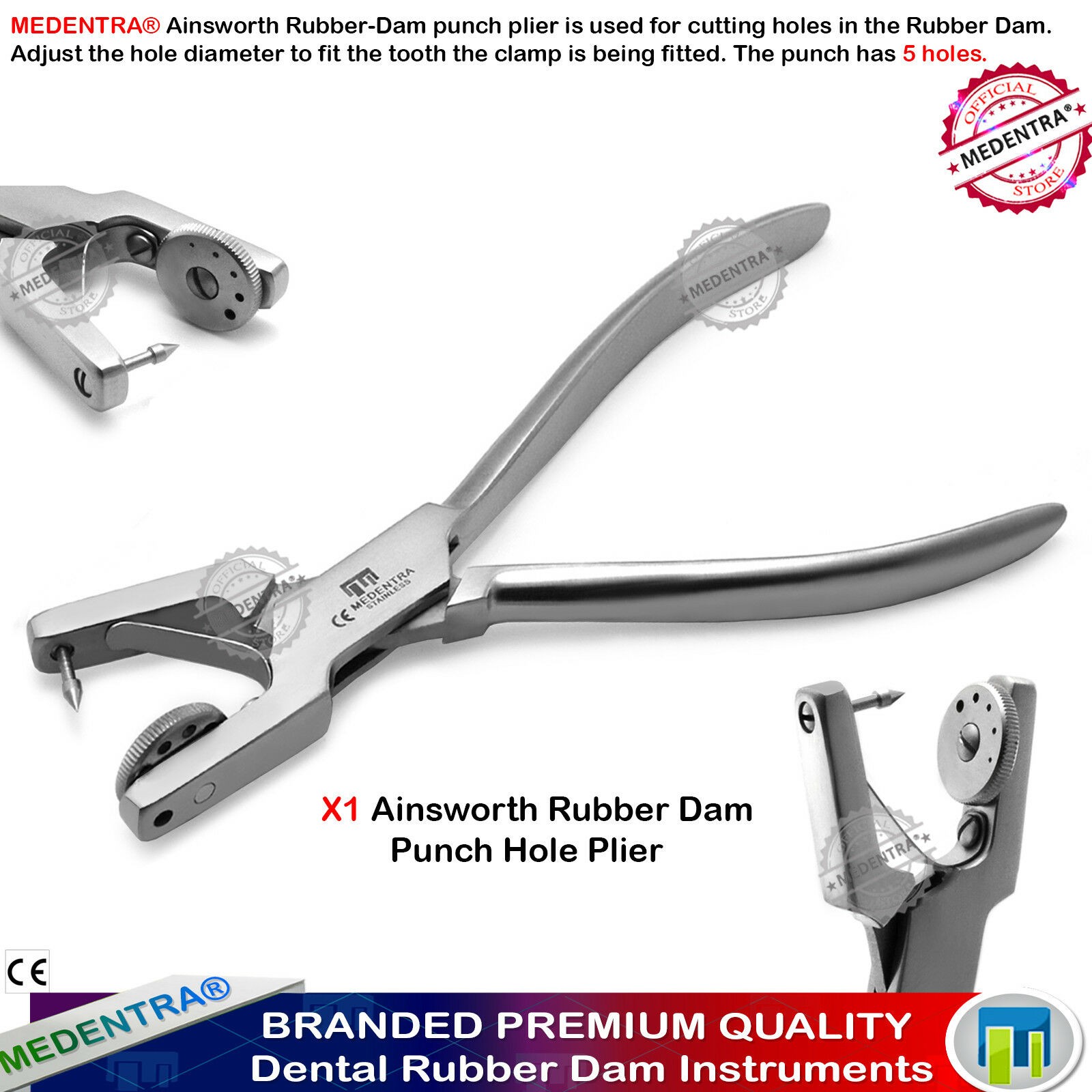 Ainsworth Rubber Dam Hole Punch Pliers Endodontic Instruments Dental Dam