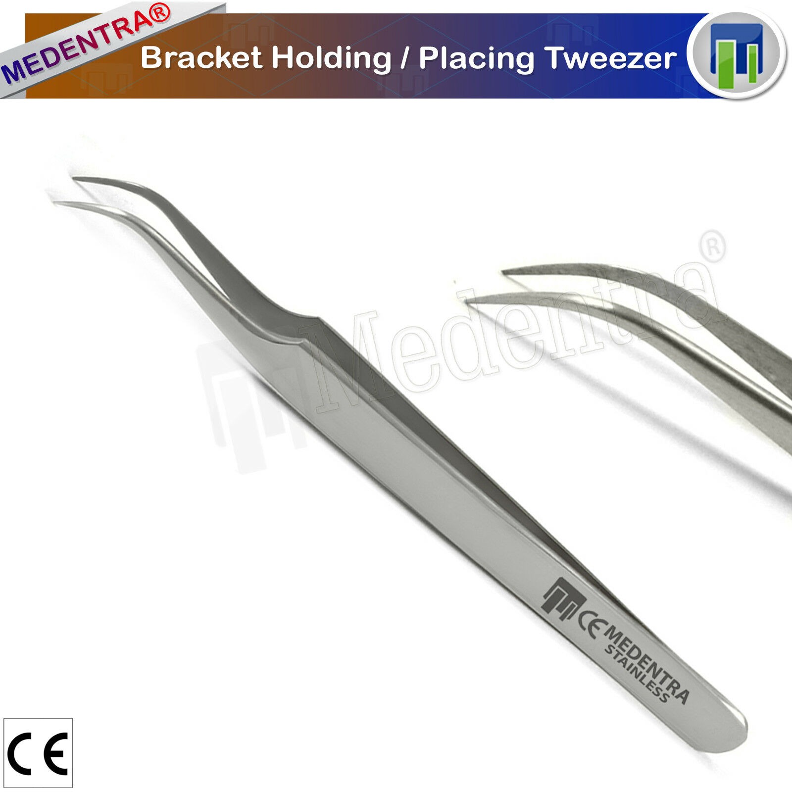 Orthodontic Bracket Placer Holding and Bonding Tweezers