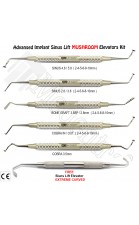 Dental Sinus Lifting Instruments Mushroom Sinus Lift Elevators Curettes Curved Set of 5 Instruments