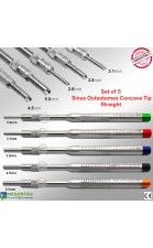 Sinus Lift Osteotomes Concave Kit Dental Bone Spreading Offset Straight 5 Pcs Set