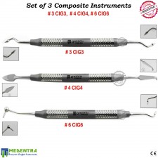 Dental Composite Kit Anterior Posterior Restoration Filling Instruments Set of 3
