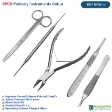 Chiropodia Podiatry Instruments Kit Nails Toe Scissors Embodied Cutter 5PCS