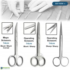 3Pc Medical Surgical Scissors Mayo Dental Operating Lab Forbici, Schere, Ciseaux