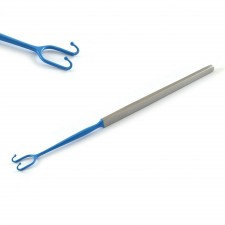 Fomon Hook Retractors Two Pronge Surgery Hooks Lab Approx 6.5" Blue Titanium Points