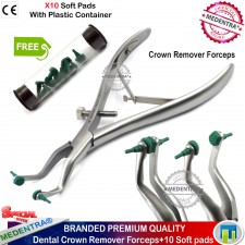  Crown Clinic Remove Clamp Forks for Ceramic Capsules & Bridges+X10 Forceps