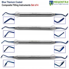 4 Blue Color Tips Composite Filling Tools Teeth Restoration Instruments Set