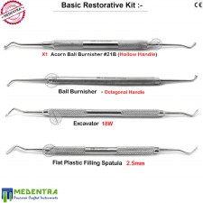 Dental Basic Restorative Kit Composite Spatula Filling Burnisher Instruments