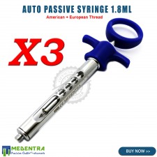 Aspirating Syringes 1.8 ml Fixed Thread Dentist Local Anesthetic Siringa 3Pcs CE