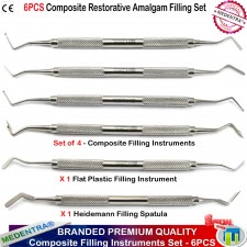 6PCS DENTAL COMPOSITE FLAT PLASTIC SPATULAS HEIDEMANN FILLING SCALERS MEDENTRA®