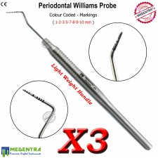 Dentists Williams Periodontal Color-Coded Probes