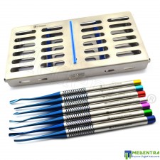 PDL ELEVATORS Precise Tip DENTAL Luxating EXTRACT Root With Cassette Set of 7 Pcs 