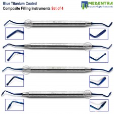 4 Blue Color Tips Composite Filling Tools Teeth Restoration Instruments Set