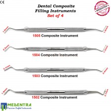 Set of 4 Dental Composite Instruments Anterior and Posterior Filling Lab Tools
