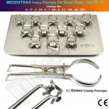 Set Of 12 Ivory Clamps Stokes Clamp Forceps Pliers Rubber Dam Instruments Kit