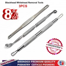 BLACKHEAD CLEANER CARE TOOLS COMEDONE EXTRACTOR SET of 3 Facial Care New