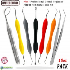Dental Care Kit 7 Piece Tool Plaque Removal Set Curette Scalers Dentist Mirror