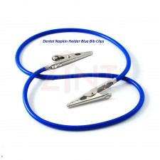 Napkin Holder Blue Bib Clip Dental Silicone Cord Flexible Crocodile Neck Clips