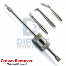 Crown Remover Manual With 3 Attachments Bridge Removal Restoration Dental Instrument