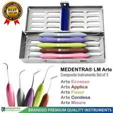 Anterior Posterior Dental Filling Composite Instruments Kit 5Pcs LM Style +Tray