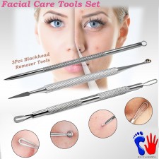 X3 Blackhead Remover Acne Pore Pimple Comedone Extractor Double End Facial Tools