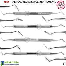 Dental Restorative Dentistry Tools Instruments Composites Set of 4 Lab Burnisher