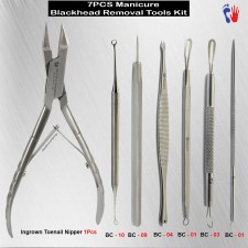 7Pcs Beauty Blackhead Removal Tools Extractor Nail Care Ingrown Nipper Manicure