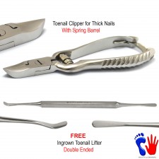 Podiatry Toenail Cuts For Thick Nails Nipper Clippers+Toenail Lifter Tool Free
