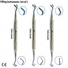 3PCS Dental Flat Plastic Composite Instruments Filling Amalgam Burnisher Spatula