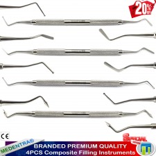 Dental Composite Instruments Set of 4 Anterior Posterior Instrument Modeller CE