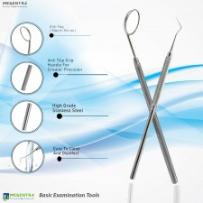 Dental Exam Tooth Scraper Tartar Plaque Remover Mirror Scaler Dentist Pick Tools Probe 9 Mirror Handle